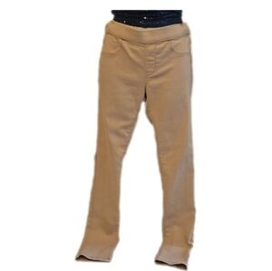 SO Jeggings Size 14 Cream color stretchy fabric Elastic ajustable on waist Khaki